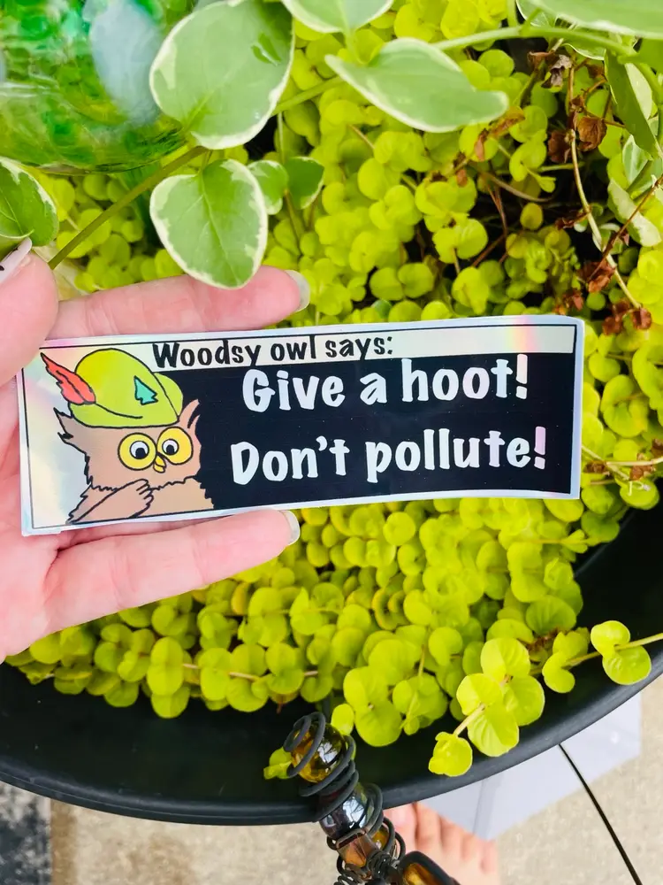 Vintage Style Don’t Pollute Holographic Sticker