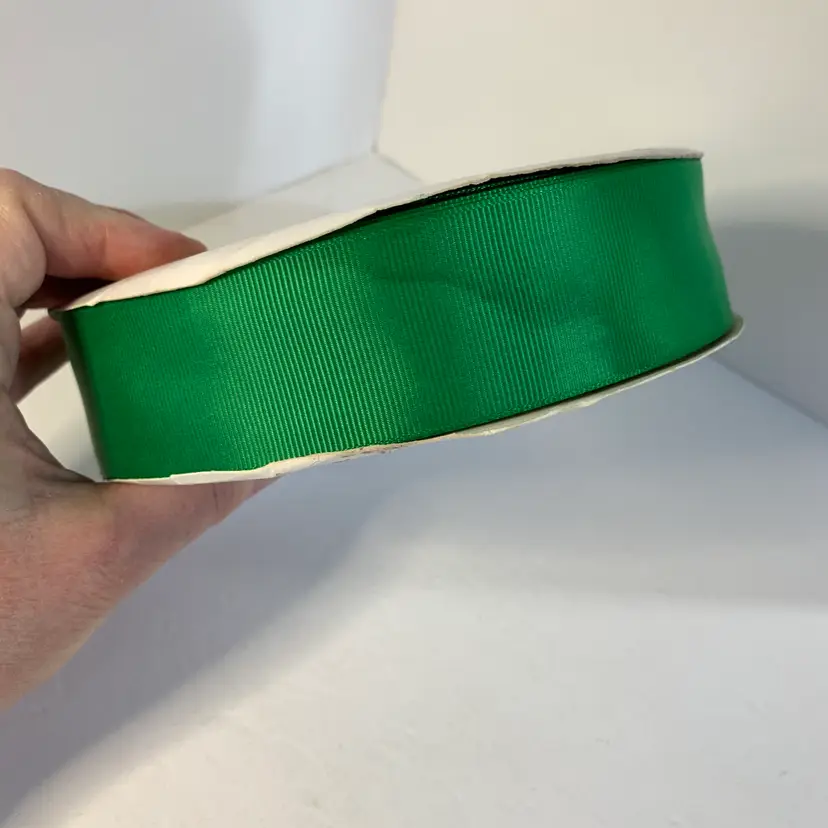 Roll of 1 1/2" Green Grosgrain Ribbon