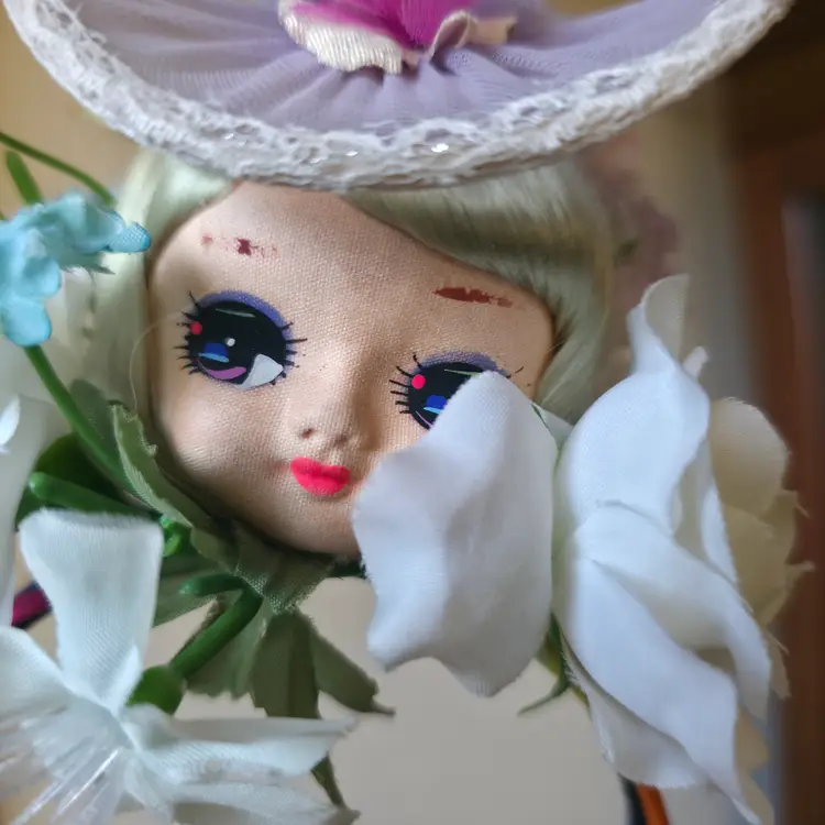 Handmade Vintage Doll Head Headband Multicolor