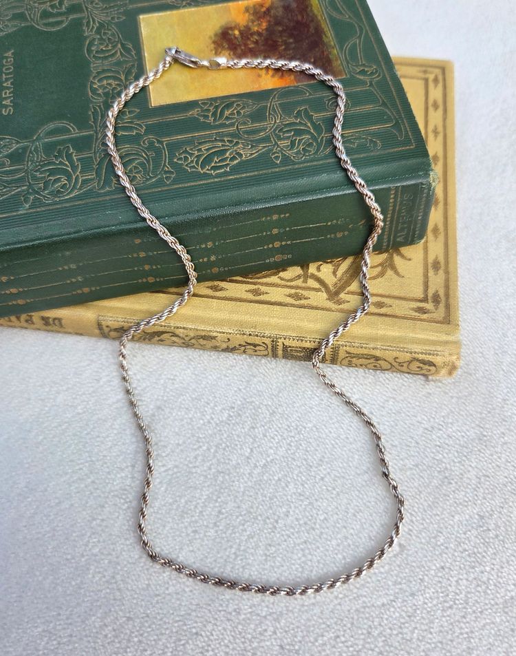 Vintage Sterling Silver Italy Thick Rope Chain Necklace 18'' - 8.8g