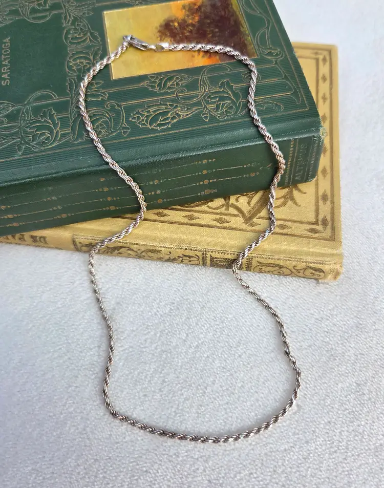 Vintage Sterling Silver Italy Thick Rope Chain Necklace 18'' - 8.8g