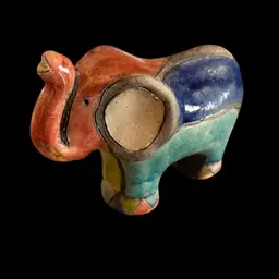 Raku Pottery Elephant