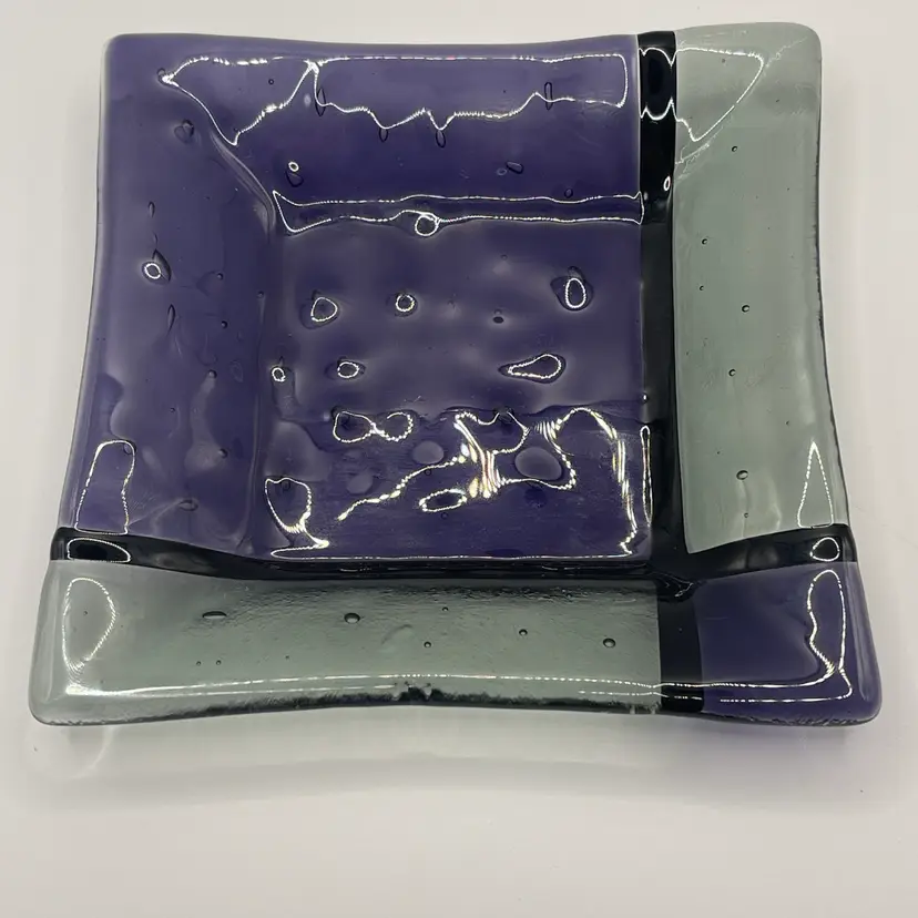 Purple Fused Glass Trinket Dish
