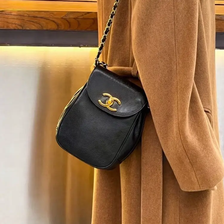 Chanel Beaute black flap crossbody bag