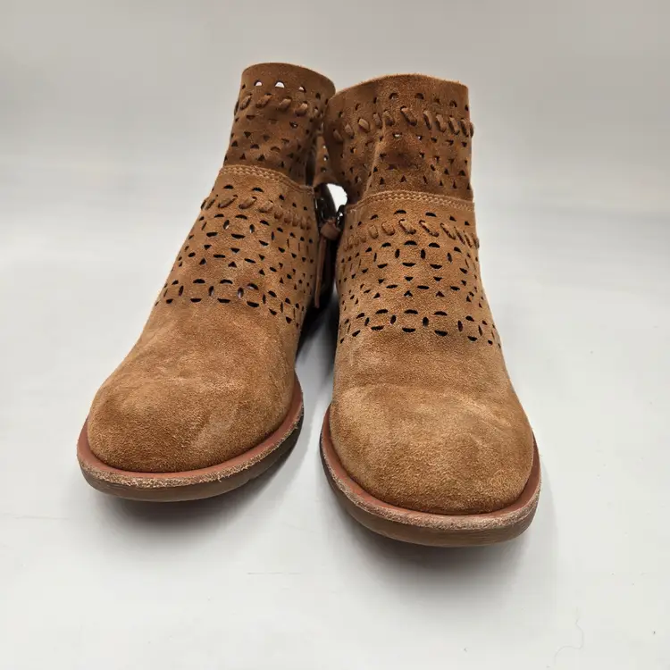 Sofft Women's Bristow Brown Suede Leather Lazer Cut Outs Booties Tan Size US 7 M