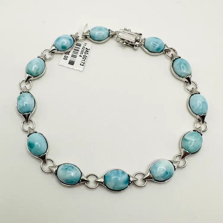 Beautiful Sterling Silver Larimar Bracelet NWT Retail $225, 8 Inches