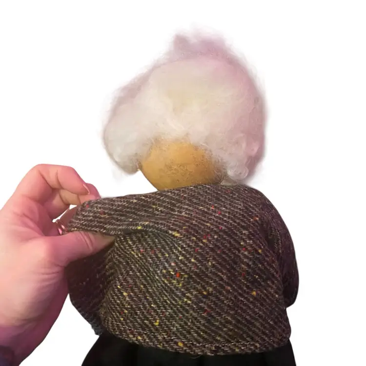 handcrafted collectible doll, similar to vintage "Granny" figures made by independent artisans like Mildred Davis or Williams Studio