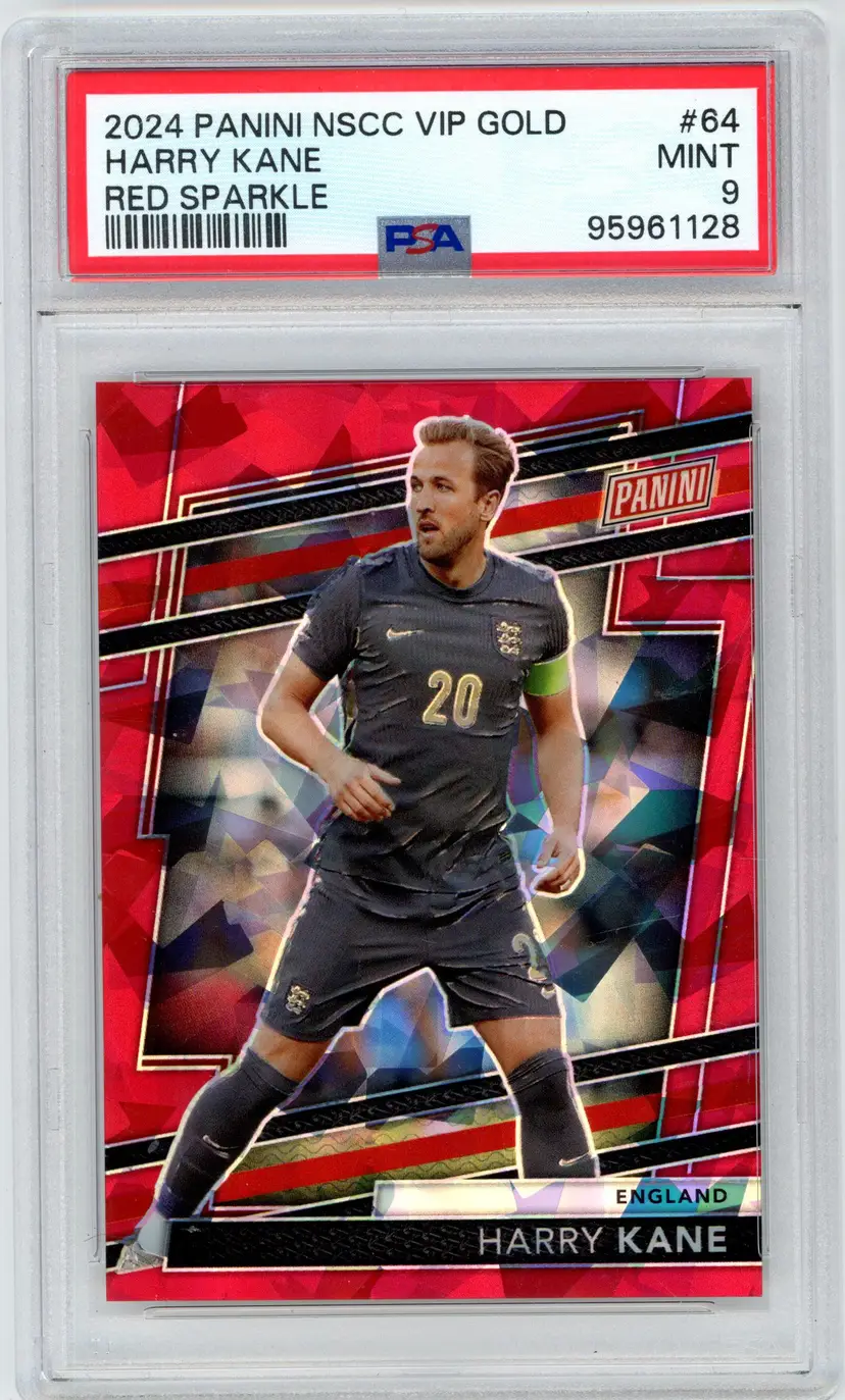 2024 Panini NSCC VIP Gold HARRY KANE #64 Red Sparkle Prizm /149 SP ENGLAND PSA 9 MINT