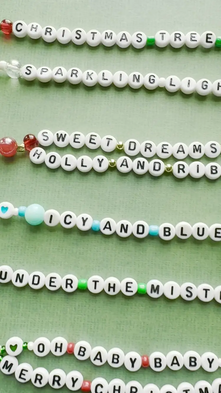 Holiday Swiftie Beaded Friendship Bracelets - Set of 6 - Christmas Tree Farm