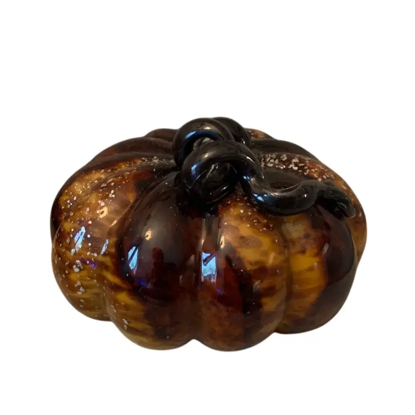 Hand Blown Art Glass Pumpkin 8 X 4 Inches