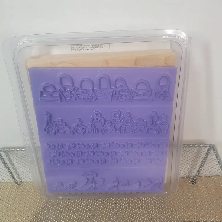 Free Ship...Stampin' Up! Wood Unmounted Rubber Stamp Set (4) It's a Girl Thing NEW