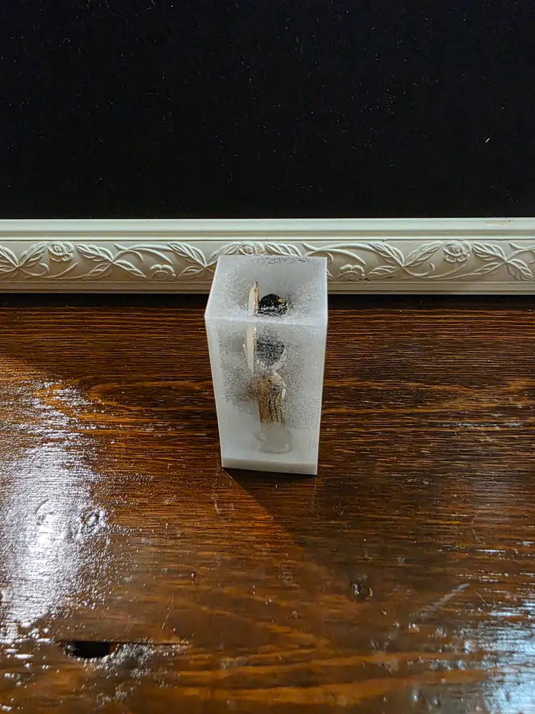 Vintage Rare Miniature Kokeshi Doll in Lucite