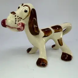 Vintage Japan MCM Ceramic Long Neck Dog Figurine Spotted Hound #1931 Kitsch