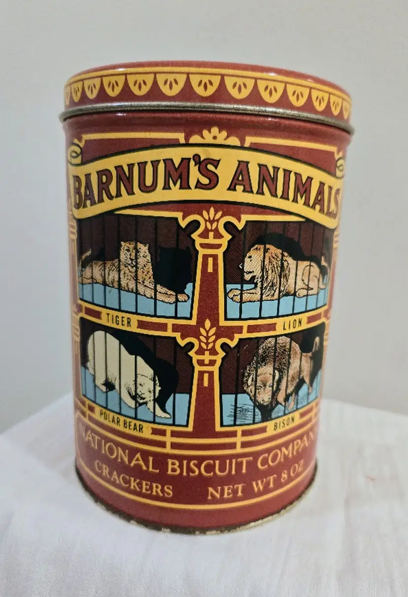 Nabisco Barnum's Animal Crackers Tin Can from 1979 Replica of 1914 Design