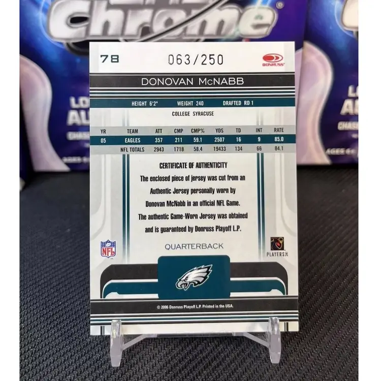 2006 Donruss Gridiron Gear Jerseys /250 Donovan McNabb #78