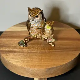 Vintage Owl Trinket Box READ DESCRIPTION