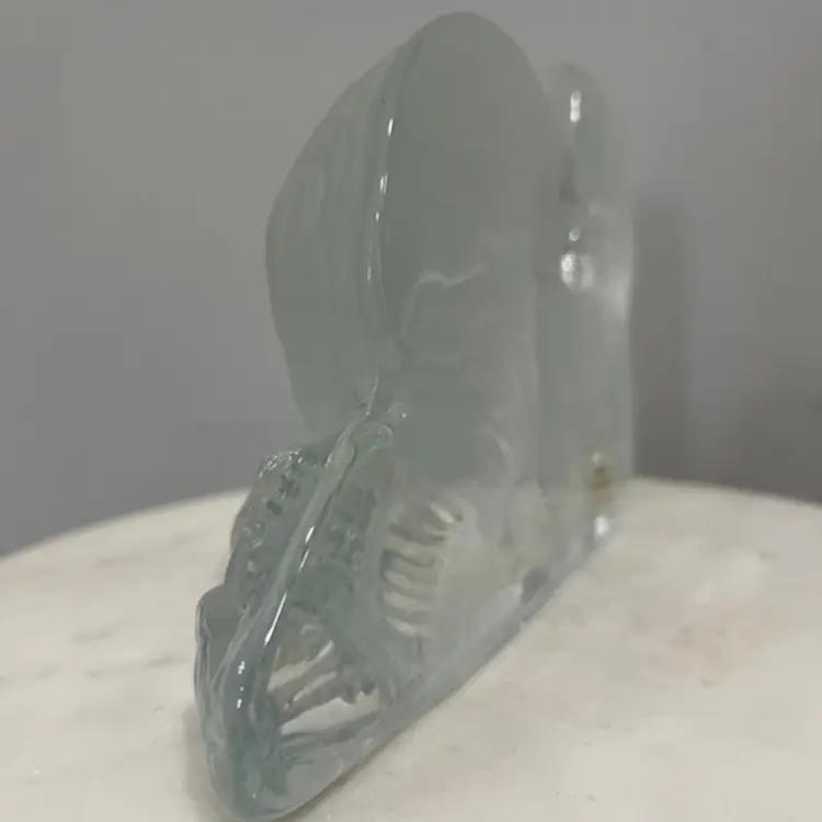 Vintage Viking Glass Clear Crystal Satin Raccoon Figurine Paperweight Bookend