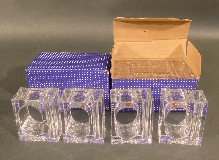 Lucite Napkin Rings Set Of 8 