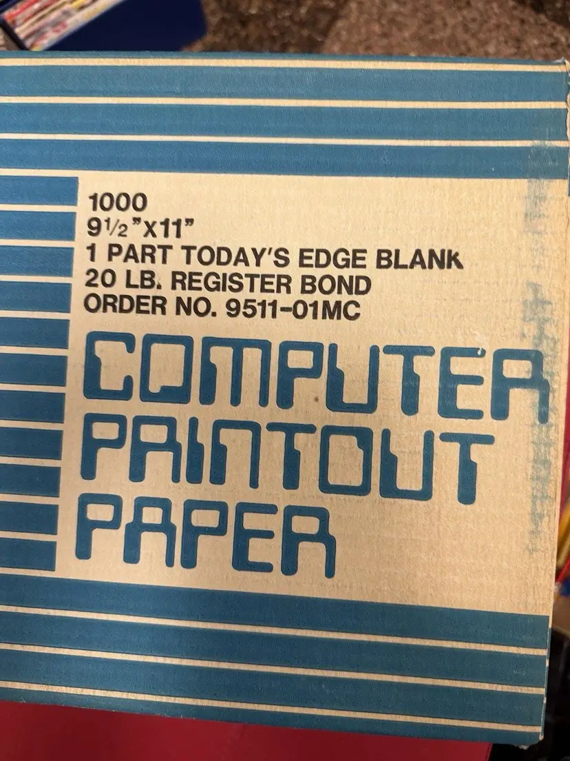 Continuous Feed Computer Paper Blank 9.5x11 Inches White Dot Matrix