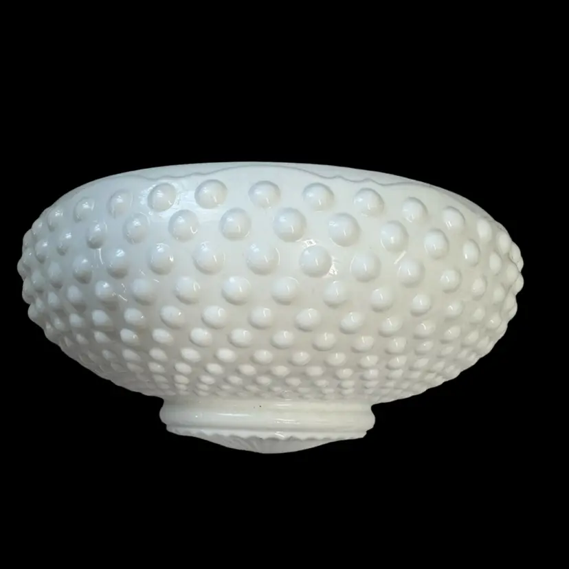 Vintage white ceramic hobnail rim wall-mounted basin or soap dish.