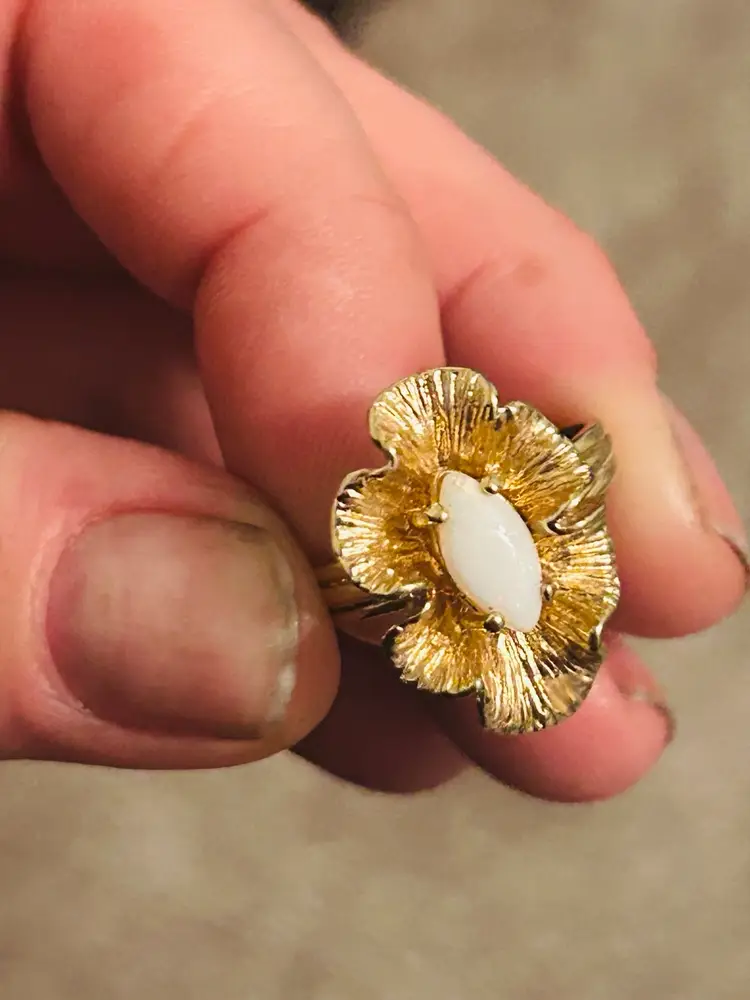 24k GF Opal Cocktail Ring Size 8