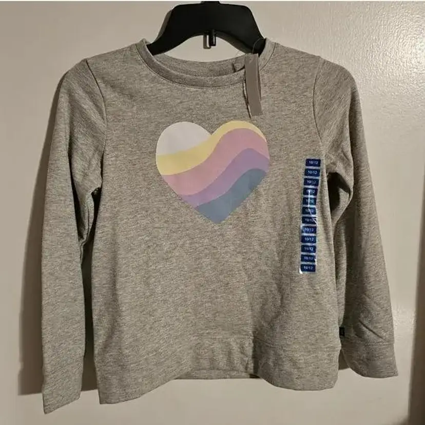Gap Girls M or L Rainbow Heart Sweatshirt