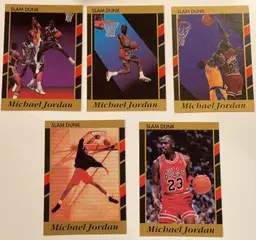 1990-91 Slam Dunk Cards Michael Jordan Lot Of 5