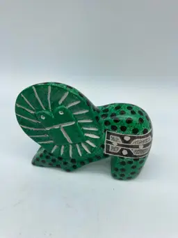 Green Soapstone Lion made in Kenya
