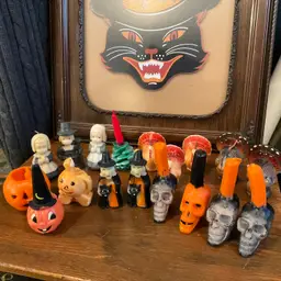 Vtg Lot-18 Gurley Novelty Candles: 9 Halloween, 8 Thanksgiving, & 1 Christmas