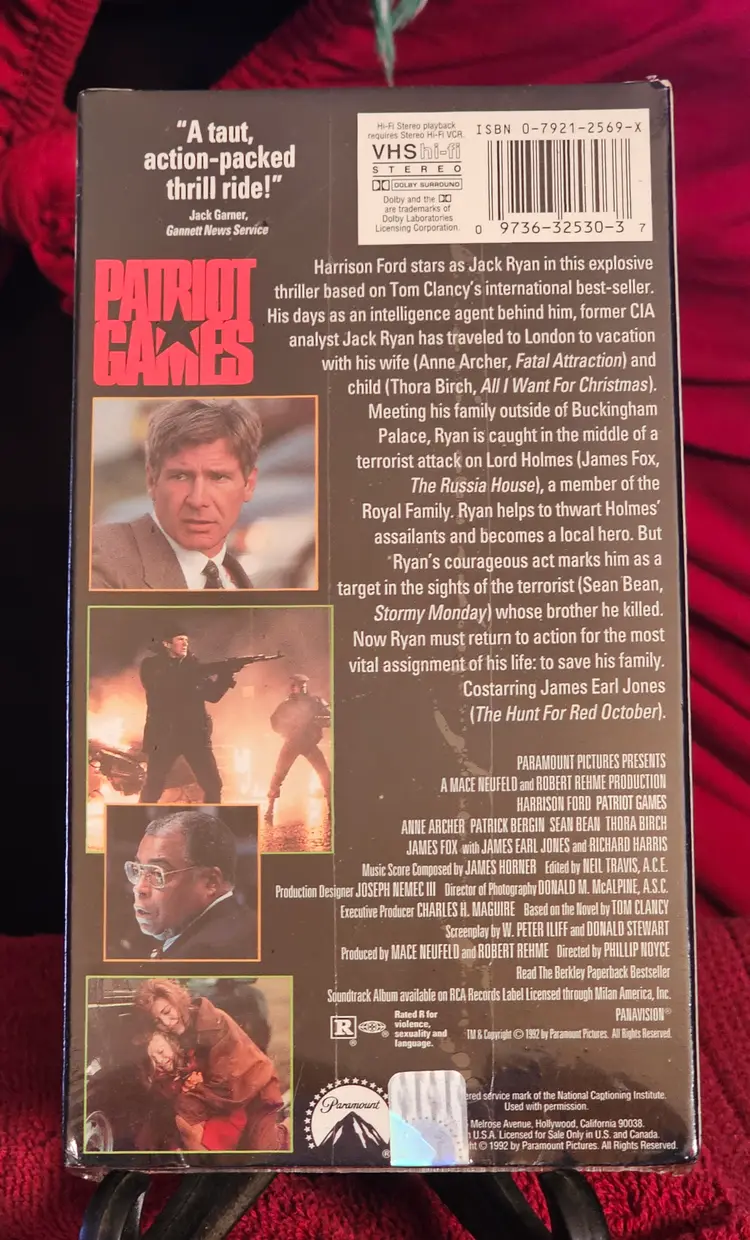 Patriot Games (VHS) NEW, Factory Sealed