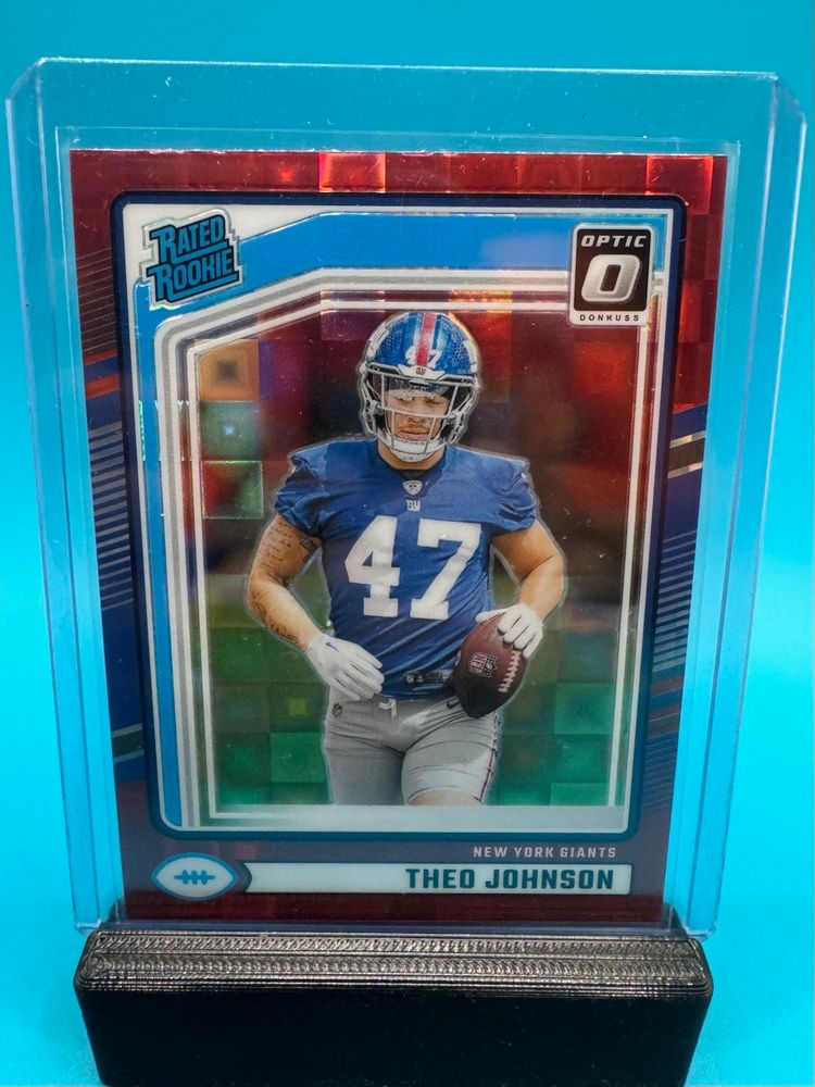 Theo Johnson Optic Rated Rookie Red Pandora RC New York Giants