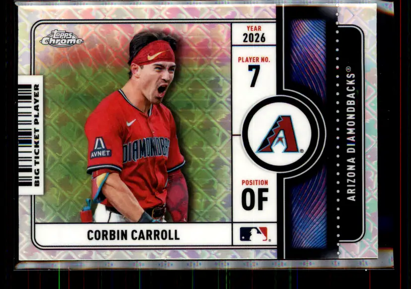 Corbin Carroll 2026 Topps Chrome Logofractor Big Ticket Players #BTP-6 - Arizona Diamondbacks - (150-377)