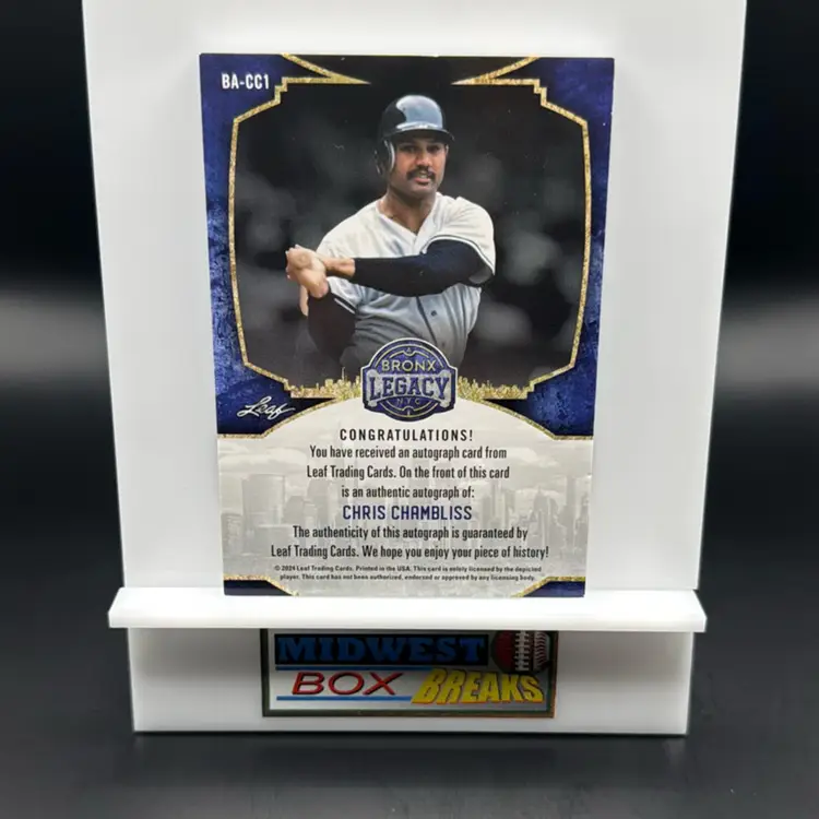 Chris Chambliss Auto 1/55 2024 Leaf New York Yankees MBBCRD