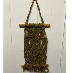 Vintage Macramé Owl 21” Long