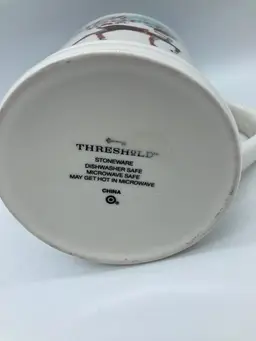 'Oh Deer' Coffee Mug Cream 16oz Stoneware Xmas Holiday - Threshold