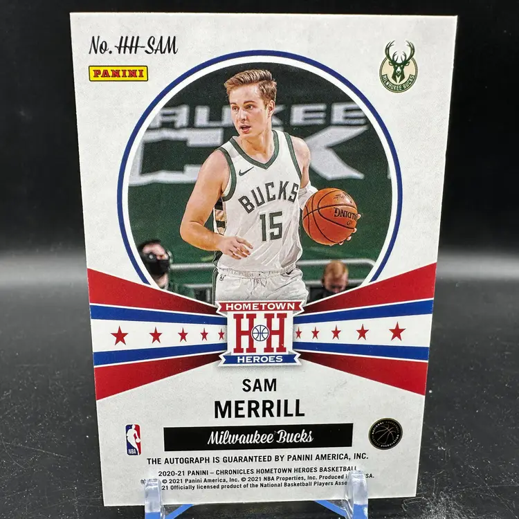 Sam Merrill Auto Rookie Blue /99 2020-21 Panini Chronicles Hometown Heroes RC