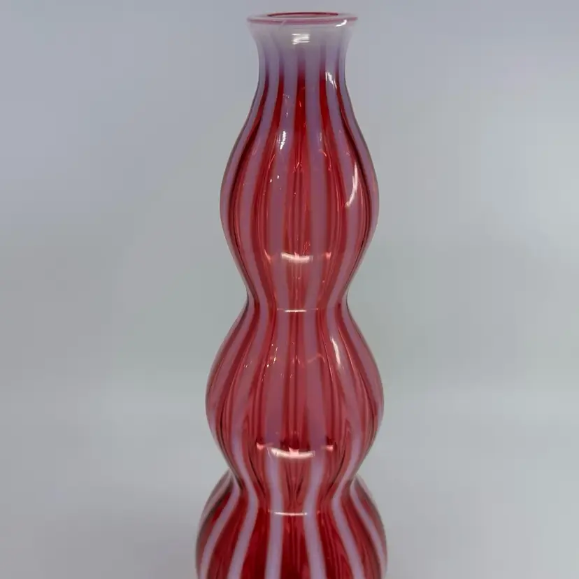 Vintage Fenton Cruet Bottle Decanter Swirl Pink Glass Opalescent *No Topper