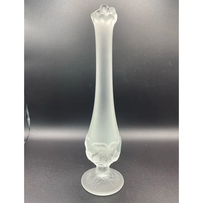 Vintage Fenton Satin Glass Swung Vase