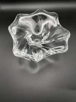 Baccarat France Crystal Cadix Pattern Free Form Candy Dish Ashtray 7"