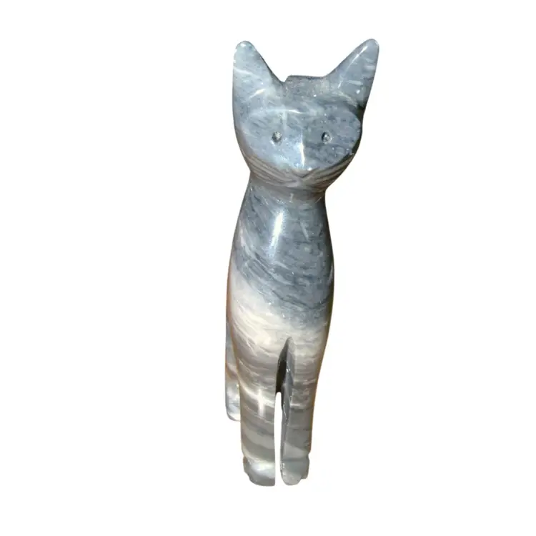 Carved Marble Cat figure