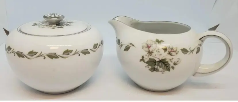 Irene By Flair #4149 Fine China Japan Creamer & Sugar Bowl