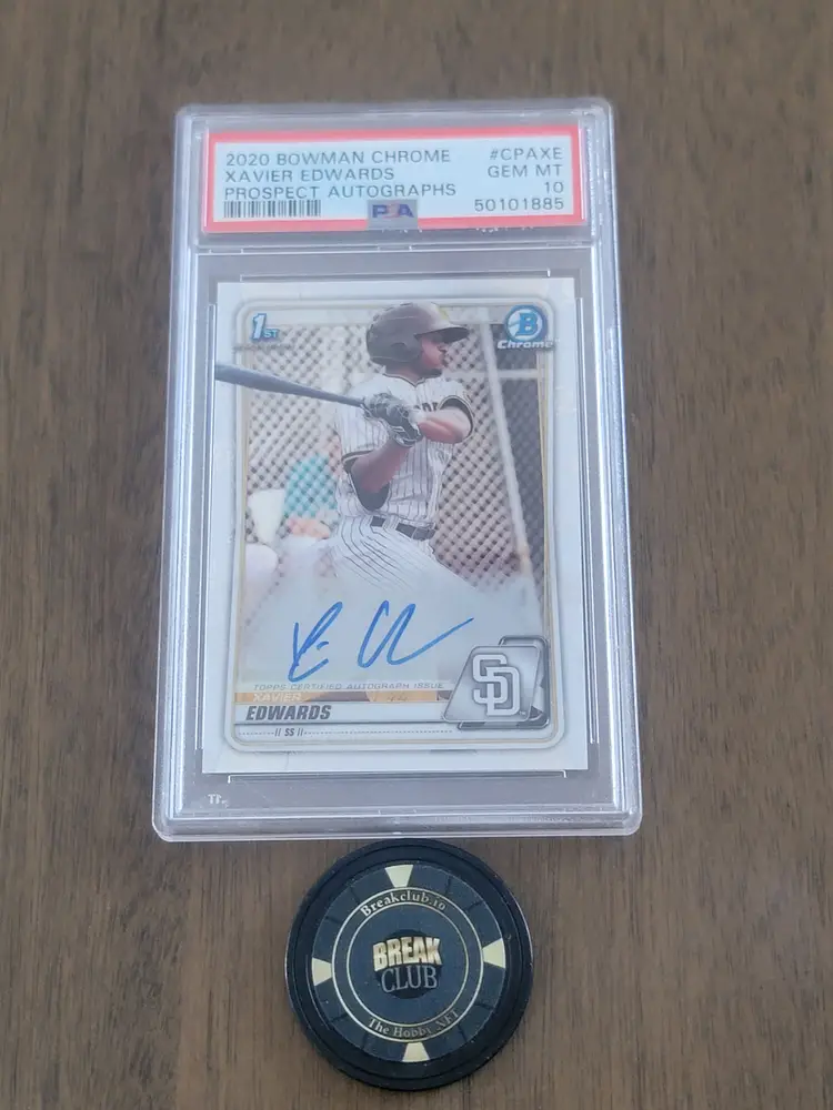 2020 Bowman Chrome Xavier Edwards 1st auto PSA 10