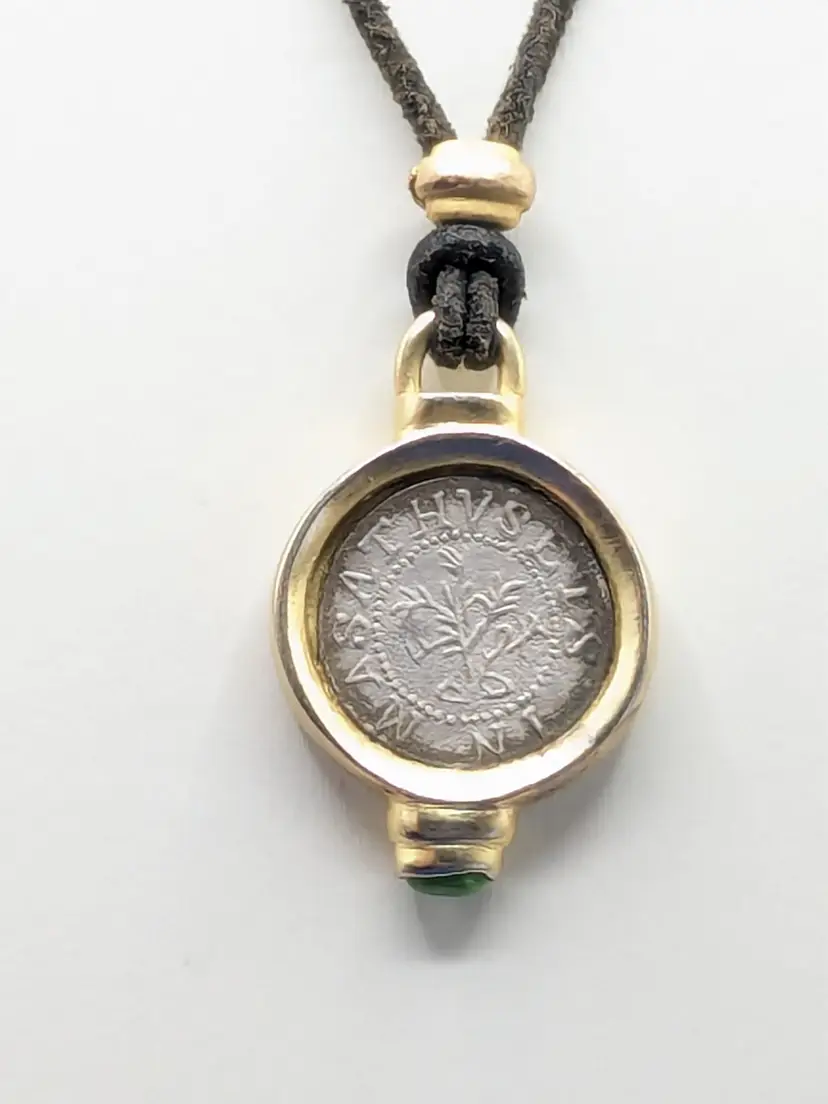 Vintage Roxanne Assoulin Gold Tone Coin Pendant Leather Cord Necklace Y2K