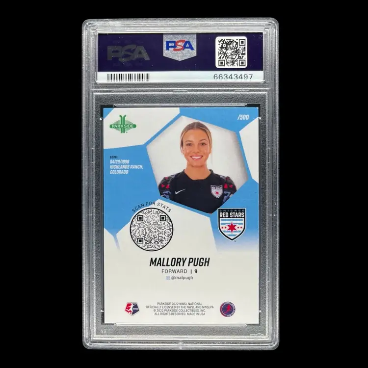 Mallory Pugh (Swanson) 2022 Parkside NWSL NSCC Women In The Hobby PSA 10 /500 Soccer Card