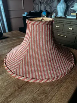 Vintage Red and White Striped Lamp Shade