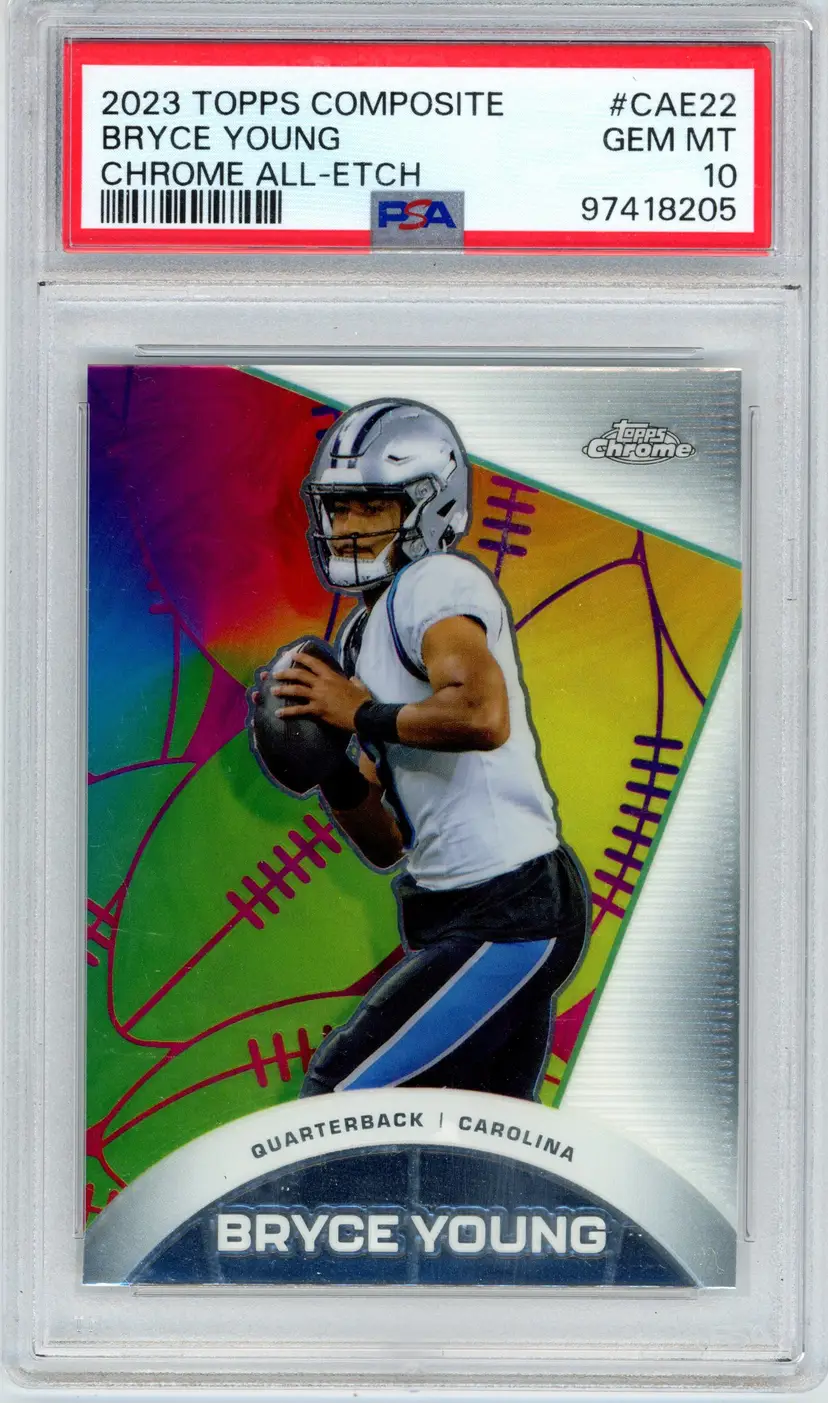 2023 Topps Composite BRYCE YOUNG #CAE22 RC Rookie Chrome All-Etch PANTHERS PSA 10 GEM MT