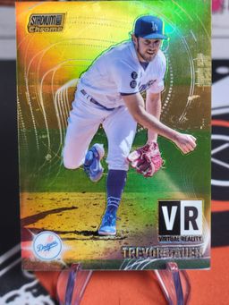 Trevor Bauer 2021 Topps Stadium Club Chrome Virtual Reality Gold Refractor 24/50