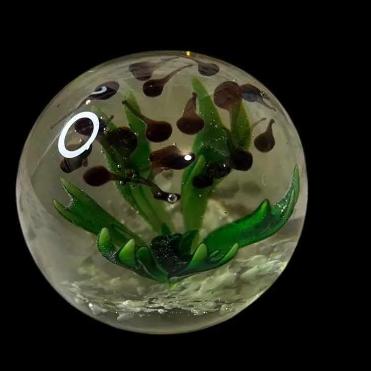 Aquatic Art Glass Paperweight, Tadpole Glass. No Chips Or Cracks.