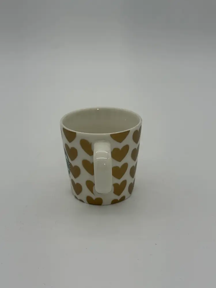 Collectible Classic Starbucks Gold Hearts Siren Demitasse Espresso Shot Mug Cup