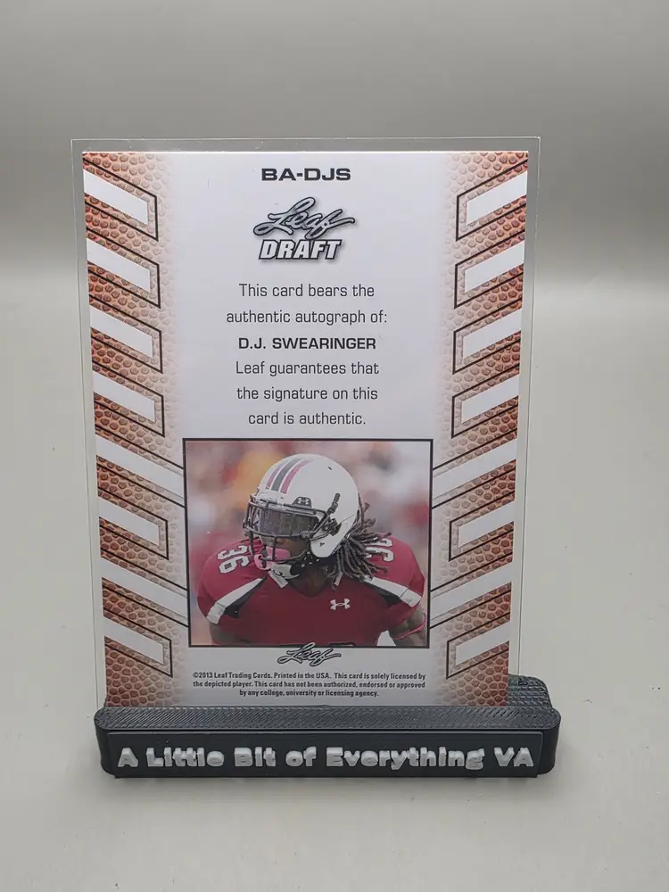 DJ Swearinger 2013 Leaf Draft - Autographs